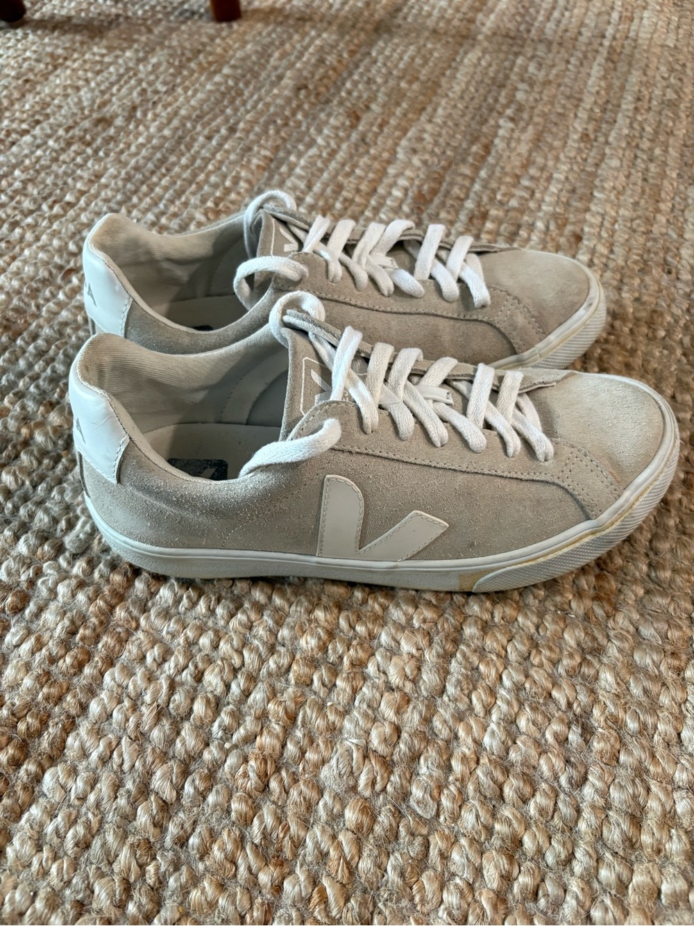 Veja Woman Suede Low-Top Sneakers in Light Tan - Picture 2 of 6